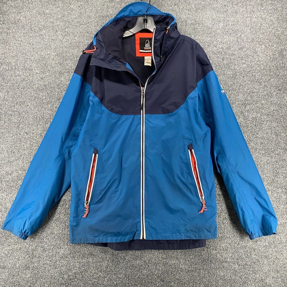 Tribord Jacket Mens Large Blue‎ Colorblock Full Zip Hoodie Outdoor Hiking Rain